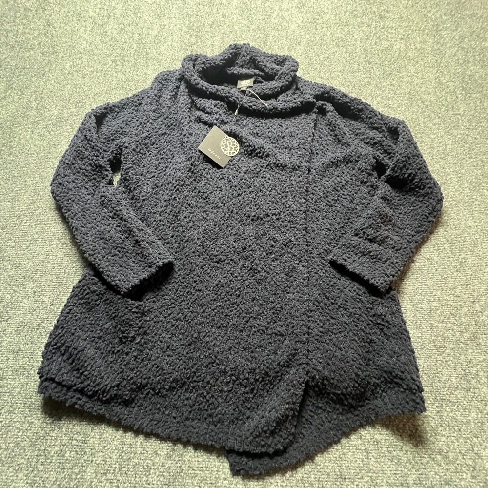 New w/tags Bobeau Navy Blue Knit Wrap Cardigan Sweater Womens Medium Cozy Warm